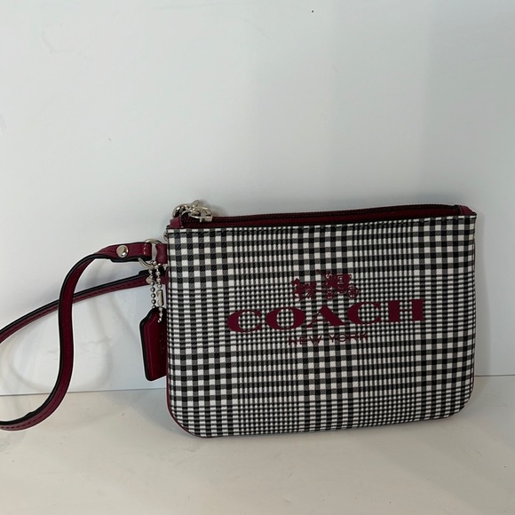 Coach Handbags - COACH GRAY AND WHITE WRISTLET WALLET